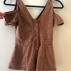 Free People Cold Shoulder Top